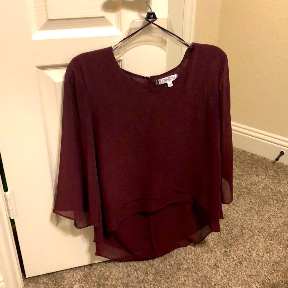 Maroon silk blouse